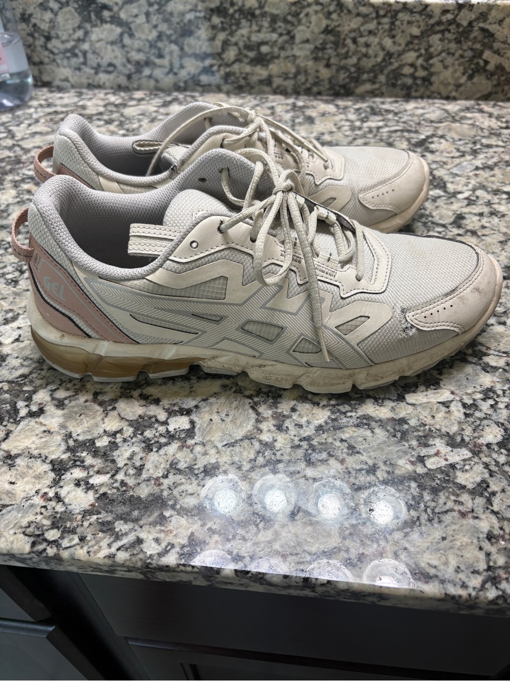 ASICS Women's Light Beige and Soft Pink Athletic Sneakers